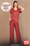 Women's Viscose Pajama Set Short Sleeve V-Neck Comfortable Fit Patterned Bottom Top Set Summer Light Pajamas M-L-Xl Size 12685