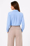 Women's Long Sleeve Buttoned Shirt with Classic Collar, Suitable for Casual and Office Wear - Light Blue - 3