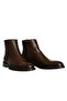 Brown Leather Men's Zippered Boots - 2
