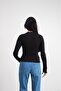 Crep Women's Viscose Ribbed Finger-Interlocking Body – Long Sleeve Basic Slim Fit Flexible Body Blouse Black - 3