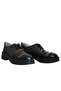 Black Leather Combination Women's Casual Shoes - 2
