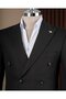 Italian Style Slim Fit Men's Double-Breasted Jacket Pants Suit Black T20066-01 - 2