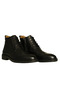 Black Leather Men's Lace up Boots - 2