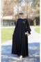 فستان أنكا نور بريت من الساتان مع حزام وأزرار 145 سم ANKA265150 - 5