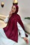 Shine Desen Ayrobin Floral Jacquard Shawl Burgundy - 2