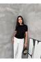 Side Tie Blouse - Black Black