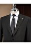 Italian Style Slim Fit Men's Pointed Collar Jacket Pants Suit Black T20082-01 - 2