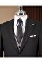 Italian Style Men's Double-Sided Jacket Vest Pants Suit Black T20063-01 - 2