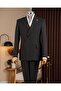 Slim Fit Men's Double-Breasted Pointed Lapel Jacket Pants Suit Black T20097-01 - 4