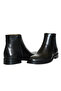 Black leather men's zippered boots - 3
