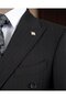 Slim Fit Double-Breasted Pointed Collar Striped Men's Suit Black T20062-01 - 4
