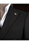 Slim Fit Men's Double-Breasted Pointed Lapel Jacket Pants Suit Black T20097-01 - 3