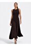 Women's Minimalist Design A-Line Suede Fabric Dress - 2