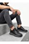 Men's genuine leather black orthopedic sole daily sneaker shoes - 2