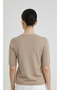 Beige Round Neck Women's Sweater - 2