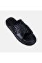 Men's Black Cross-Strapped Printed Leather Slippers - 7