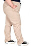 Mode XL Real Big Size Women's Pants Lycra Linen Jogger 21913 Beige - 2