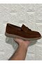 Tan Suede Leather Men's Casual Shoes - 7