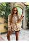 Nox Women's Mono Collar Lined Polka Dot Short Trench Coat - 2