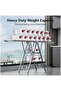 Folding Clothes Drying Rack with 4 Shoe Holder, 3-Layer Foldable Laundry Clothes Dryer Rack - 5