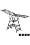 Folding Clothes Dryer Clothes Drying Rack with 4 Shoe Holder, Foldable 3-Tier Laundry Hanger - 2