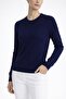 Navy Blue Crew Neck Women's Sweater - 2