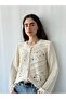 Embroidered Romantic Cardigan for Women Dark Sand - 4