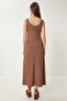 Sleeveless Basic Summer Knitted Dress Lcr0057 Brown - 7