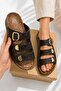 Women's Silvery Double Buckle Non-Slip Sole Comfortable Slippers - 4