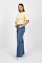 Women's Yellow Short Sleeve T-Shirt with Gathered Sides - H6085 - 6