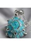 Steel Necklace Silver Color Blue Stone Turtle Figured Women's Necklace 316L - 3