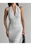Halter Neck Dress with Slit at the Back - 3