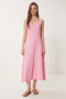 Sleeveless Basic Summer Knitted Dress Lcr0057 Pink - 3