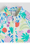 New Season from Güli̇s Gi̇yi̇m White Patterned Short Sleeve Baby Girl Swimsuit