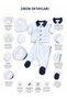 Baby Boy m Lettered 5-Piece Hospital Discharge Set Newborn 0-3 Months 50-56cm Cotton - 6
