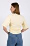 Women's Yellow Short Sleeve T-Shirt with Gathered Sides - H6085 - 4