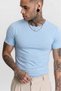 Baby Blue a Quality Cotton Slimfit Narrow Combed Cotton Lycra Body T-Shirt
