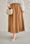 Women's Elastic Waist Crinkle Skirt Mink - 4