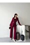 Pile Detail Belted Blazer Jacket and Trousers Two-Piece Set - 3