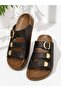 Women's Silvery Double Buckle Non-Slip Sole Comfortable Slippers - 5