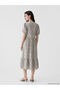 Mixed V-Neck Floral Balloon Sleeve Layered Dress - 4