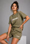 Women's Cotton Sporty&Rich Short Sleeve Oversize T-Shirt and Shorts Bottom Top Set Two-Piece Set