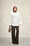 Women's Sailor Collar Waist Tie Shirt White - 3