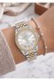 Milano Women's Silver Gold Metal Cord Stone Dial Wristwatch 2 Years Warranty