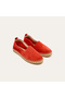 Women's Red Leather Espadrille Shoes