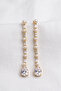 Pearl and Stone Long Drop Earrings 6.5 Cm. - 2