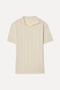 Men's Ecru Comfort Fit Polo Neck T-Shirt - 5