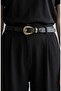 Women's Black Belt with Gold Buckle - 3