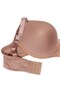 Women's Skin Color Ribbed Fabric Underwire Non-Padded Bra - 3