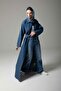 Jean Elegance – Blue Denim Coat Abaya with Waistband - 3